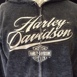 Harley Davidson whitewashed hoodie.